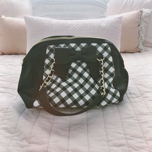betsey johnson plaid bow satchel